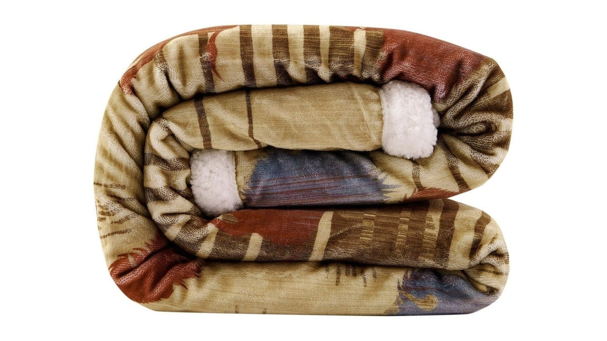 Campfire - Home On The Range Campfire Sherpa Throw 6 Per Carton - Multi Color