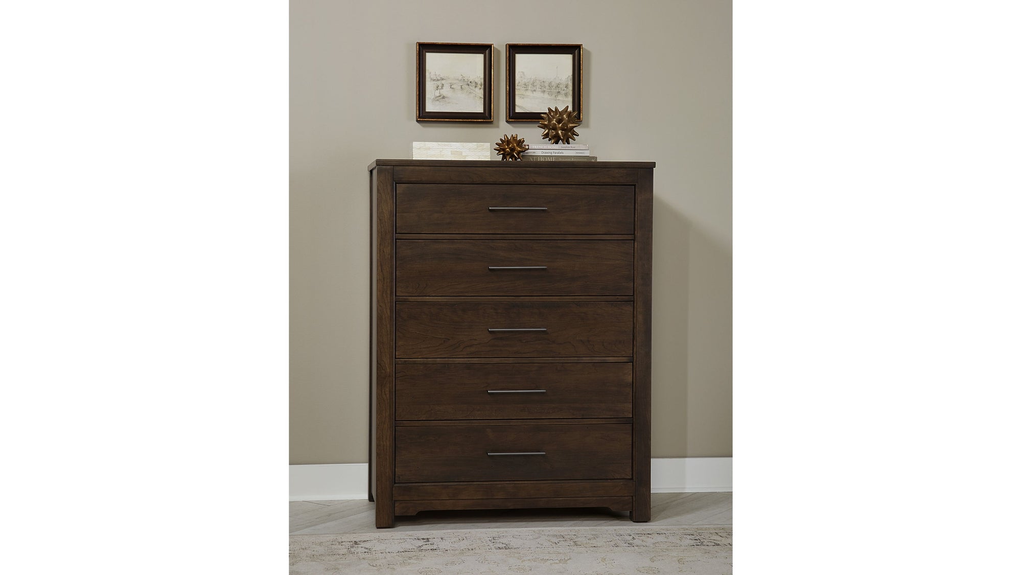 Crafted Cherry - 5 Drawers Chest