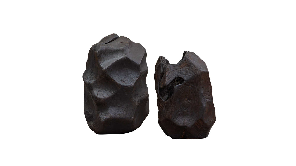 Ember Root - Teak Sculpture (Set of 2) - Black