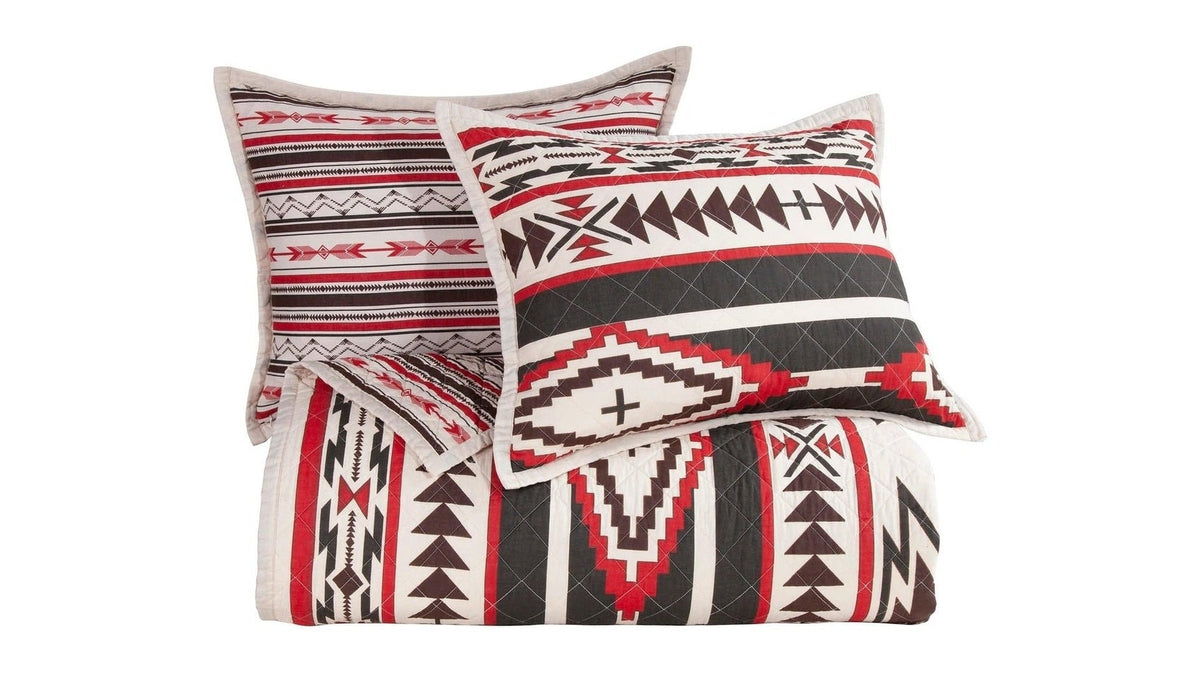 Cortez - Full/Queen Reversible Quilt Set Set of 3 - Tan