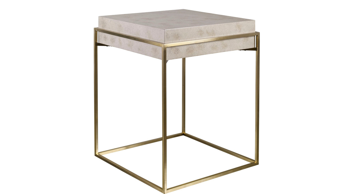 Inda - Modern Accent Table - Beige &amp; Gold
