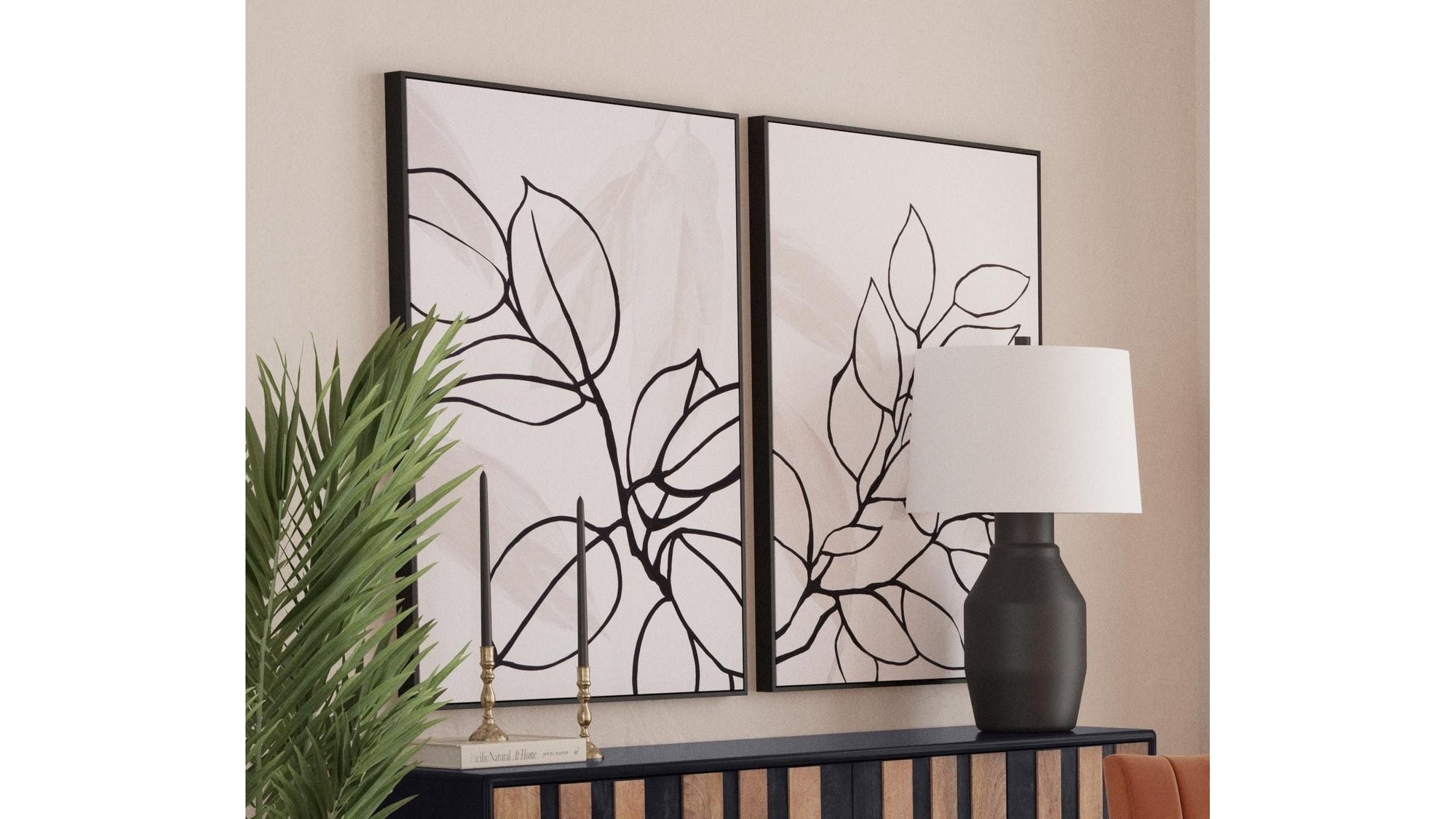 Harmony II Canvas Art - White / Black