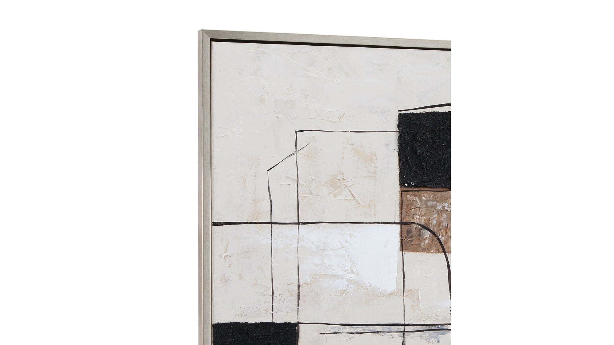 Quartershot Framed Canvas - Beige / Black