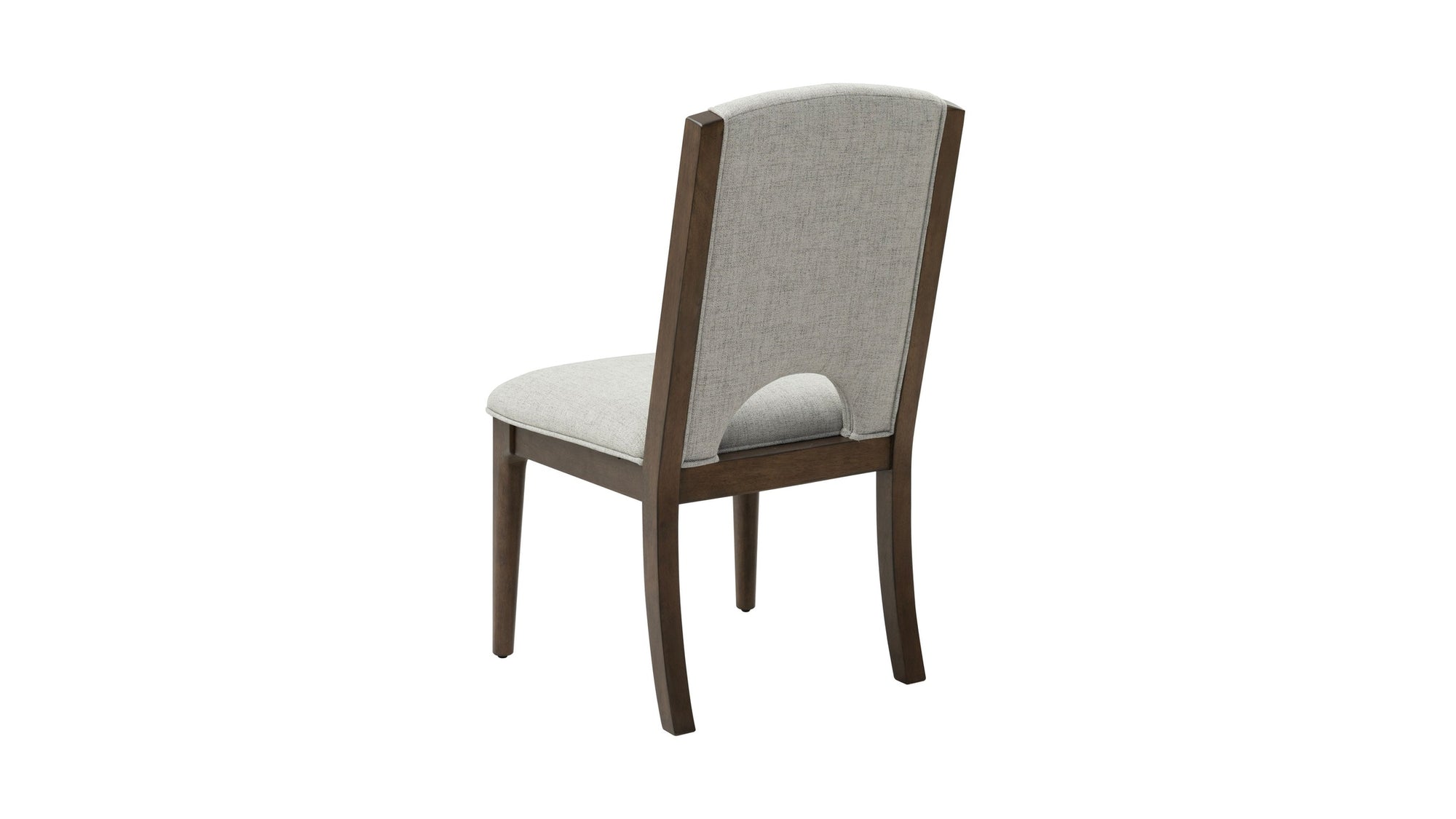 Athens - Upholstered Dining Chair Set of 2 - Light Gray / Chocolate Brown