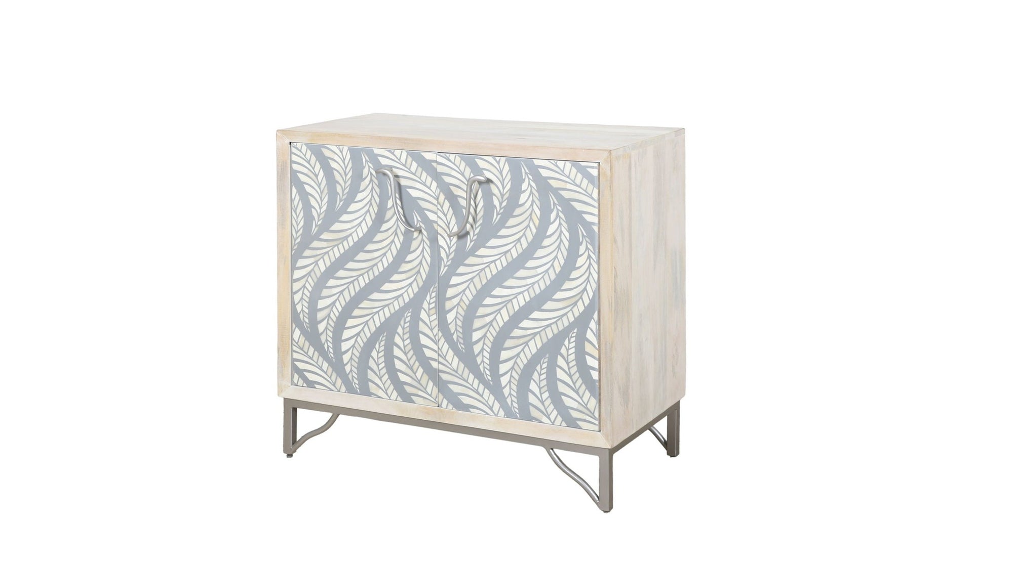 Leia - Bar Cabinet - White Mango / Ivory Bone / Gray
