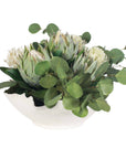 Protea Blooms - Bowl Centerpiece - Green / White