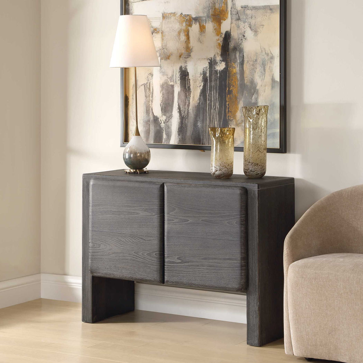 Bierk - 2 Door Cabinet - Dark Stain