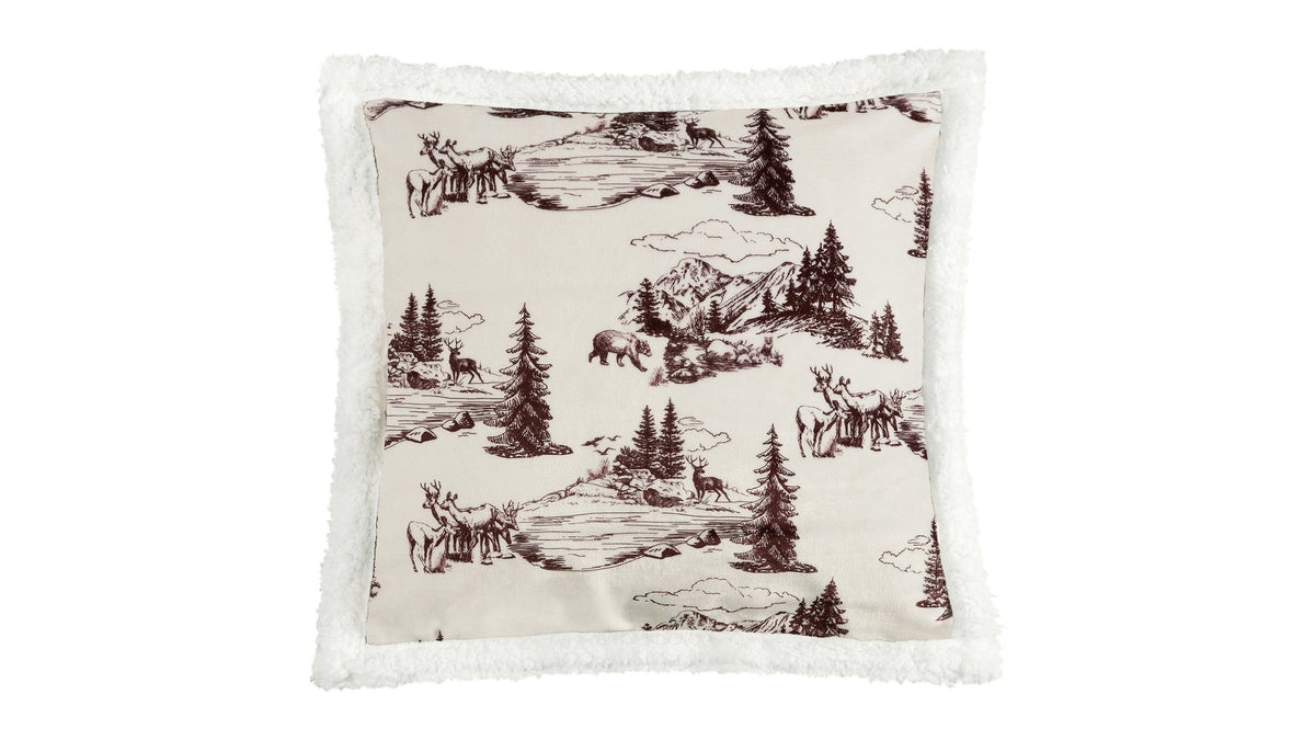 Campfire - White Pine Campfire Sherpa Pillow 6 Per Carton - Tan