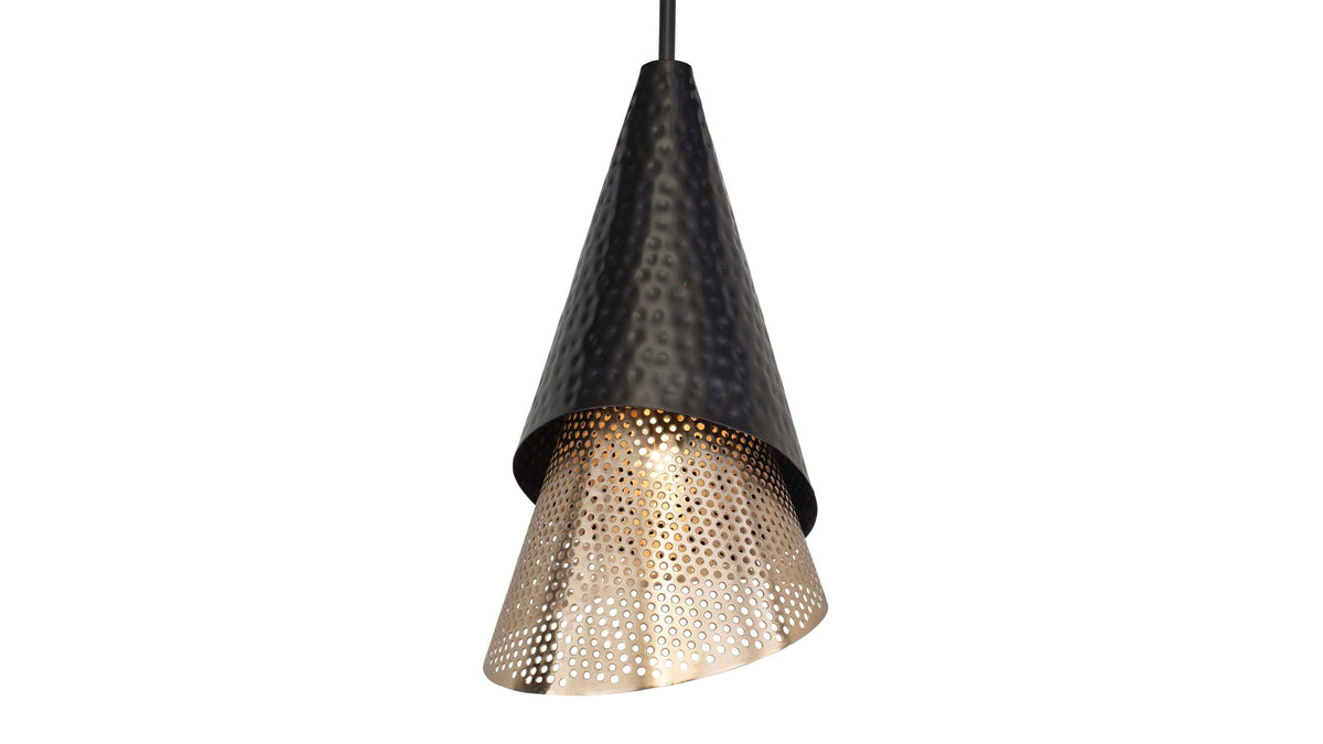 Apollo - 1 Light Mini Pendant - Black / Gold