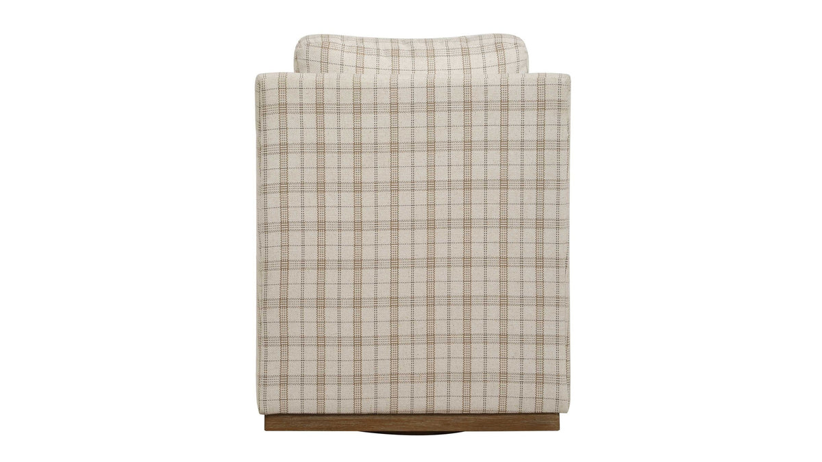 Basie - Casual Linen Swivel Chair - White