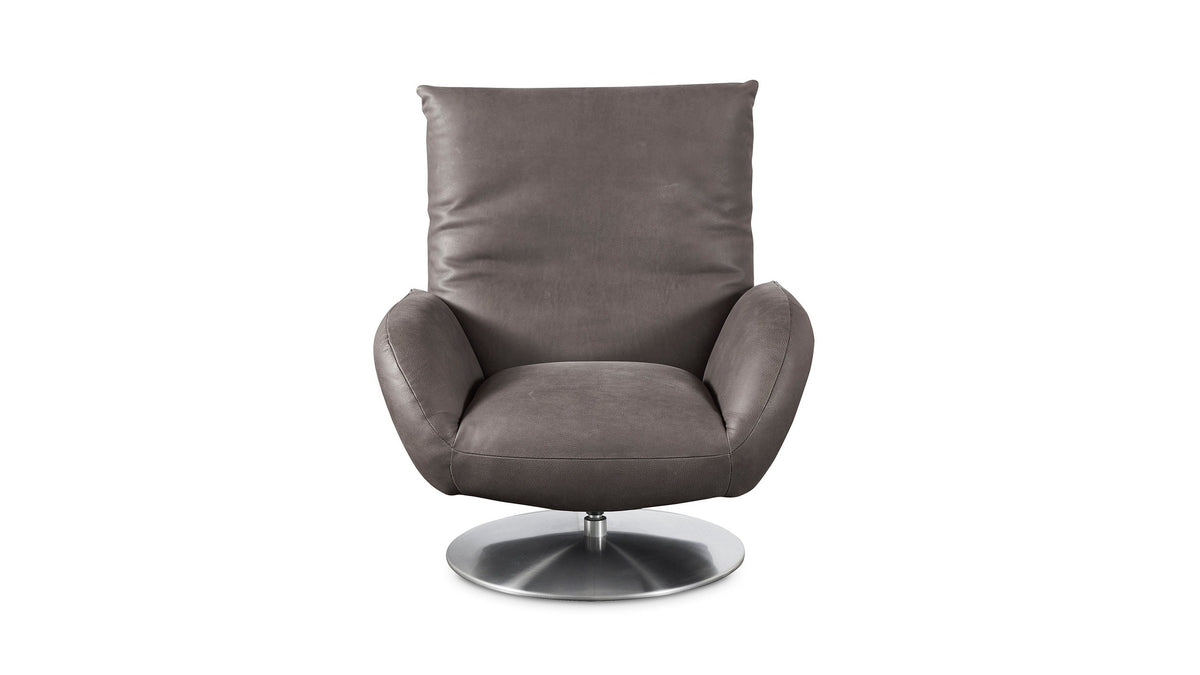Ranlo Leather Swivel Recline Accent Chair