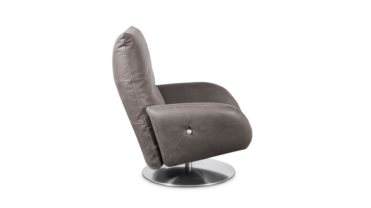 Ranlo Leather Swivel Recline Accent Chair