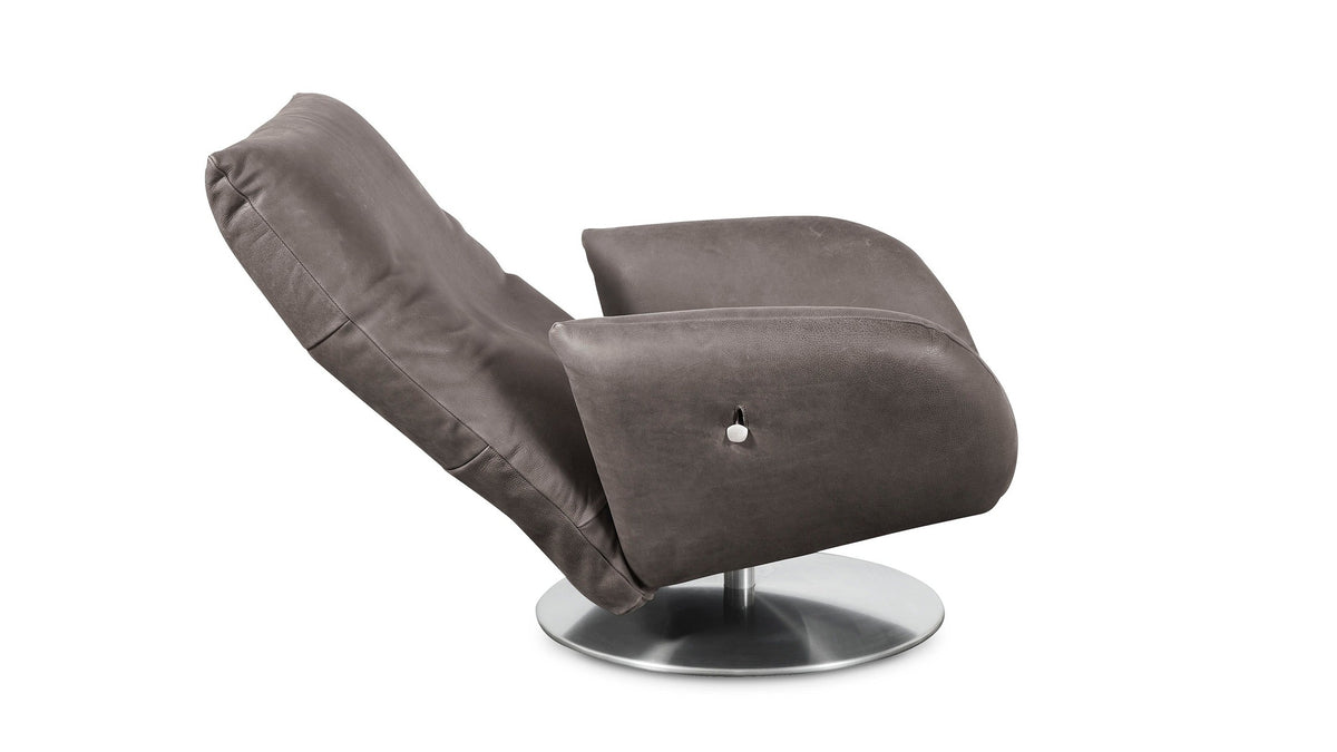 Ranlo Leather Swivel Recline Accent Chair