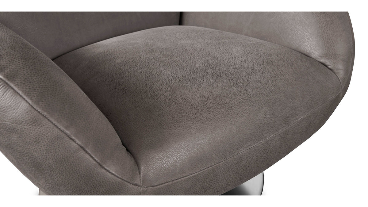 Ranlo Leather Swivel Recline Accent Chair