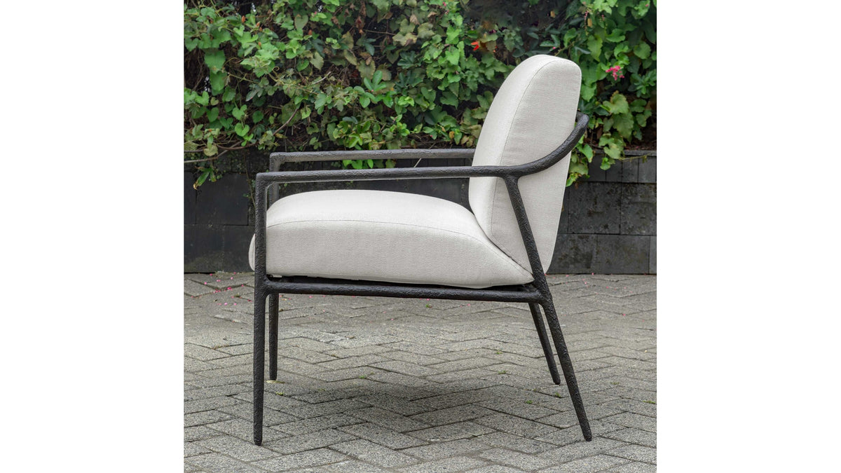 Thayer - Outdoor Upholstered Lounge Chair - Bronze / White