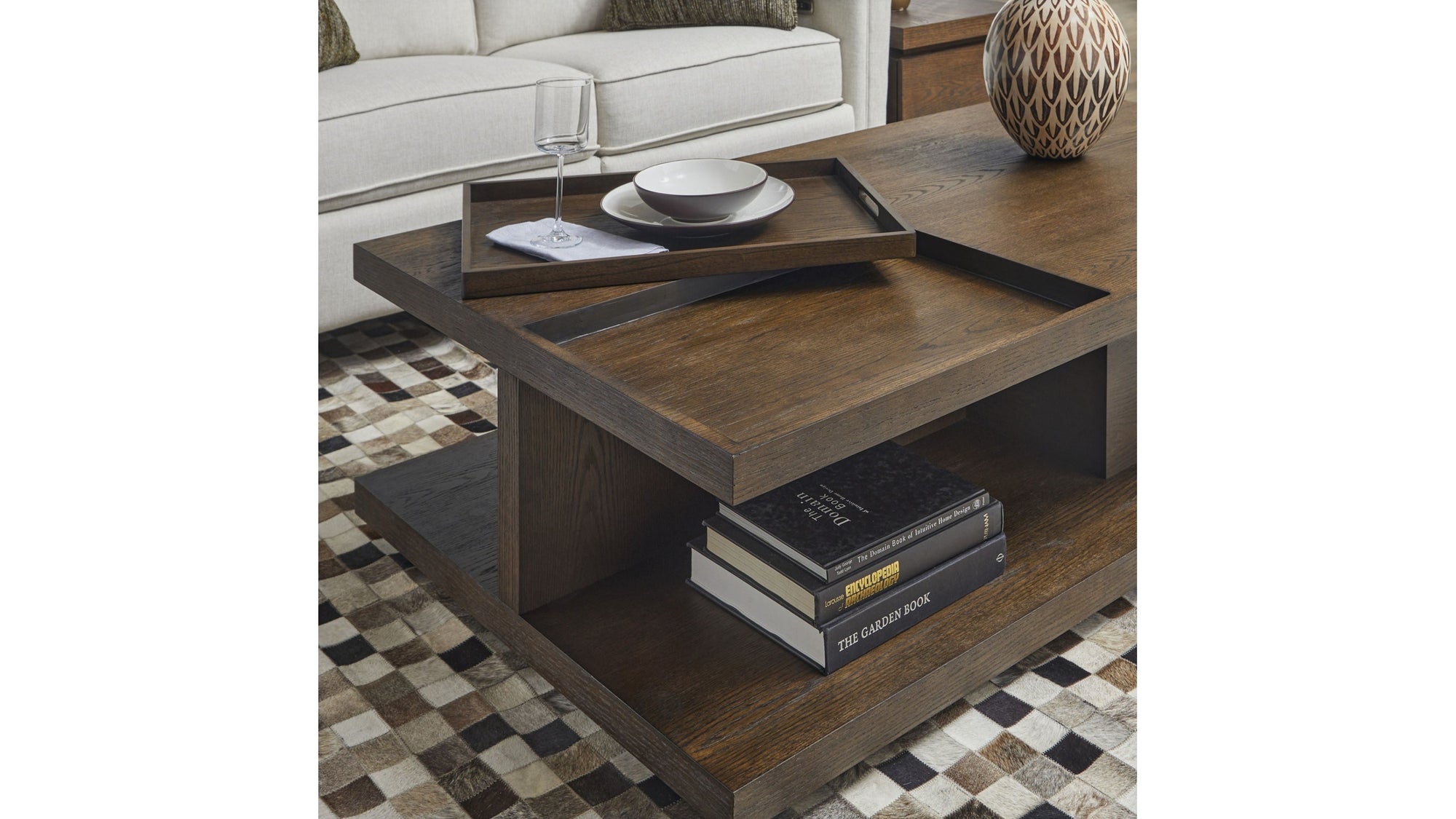 Athens - Rectangular Coffee Table With Casters - Chocolate Brown