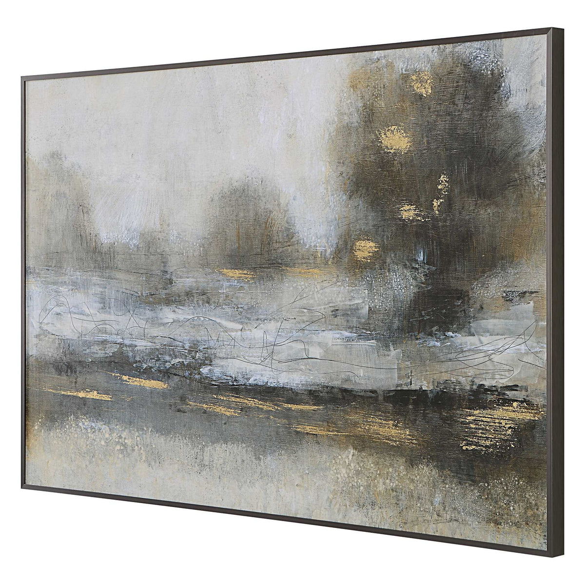 Gilt - Misty Landscape Framed Print - Silver