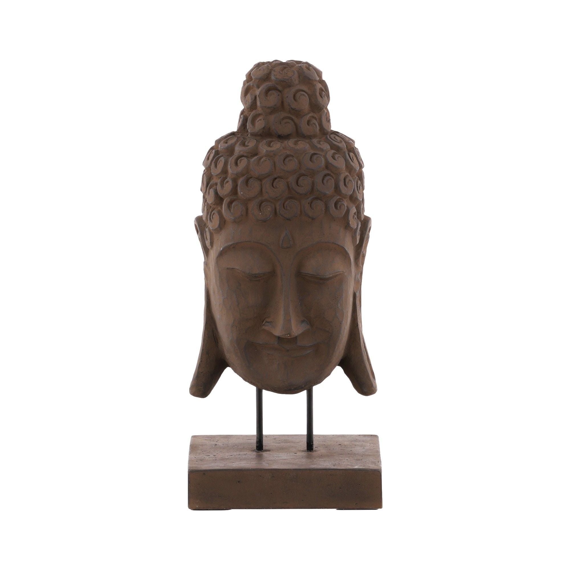 Carved Buddha Head - Dark Brown