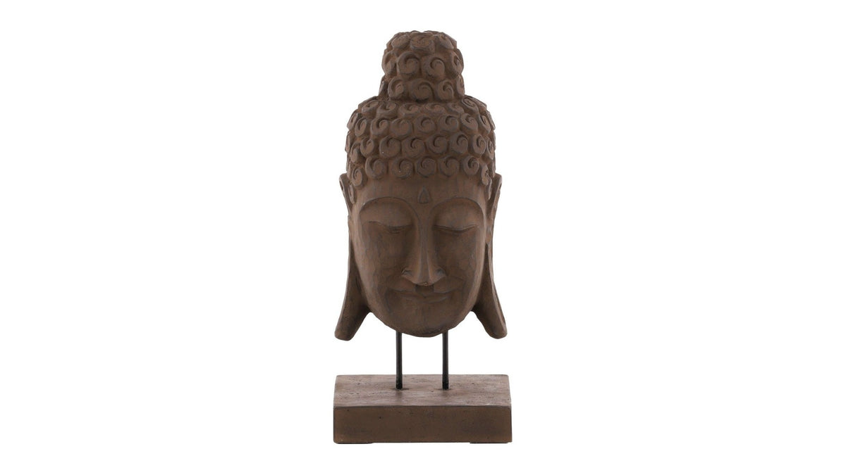 Carved Buddha Head - Dark Brown