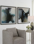 Telescopic - Abstract Framed Prints (Set of 2) - Black