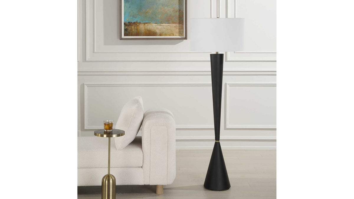 Layla - Black Tapered Floor Lamp