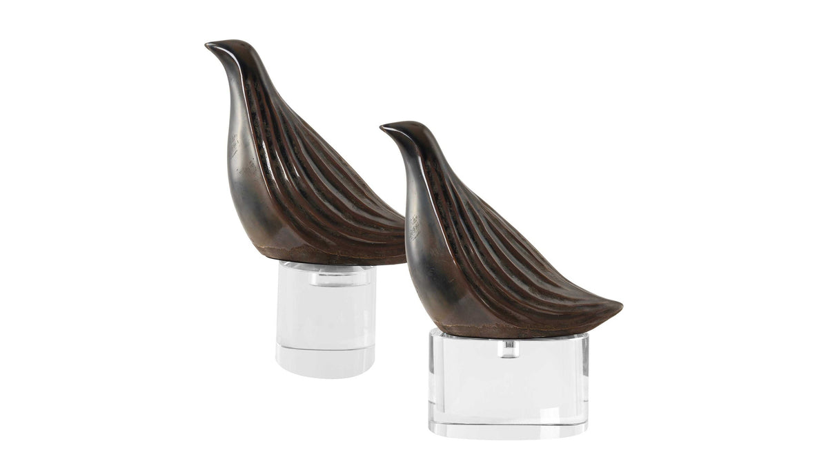 Nesting Bird - Gray Sculptures (Set of 2)