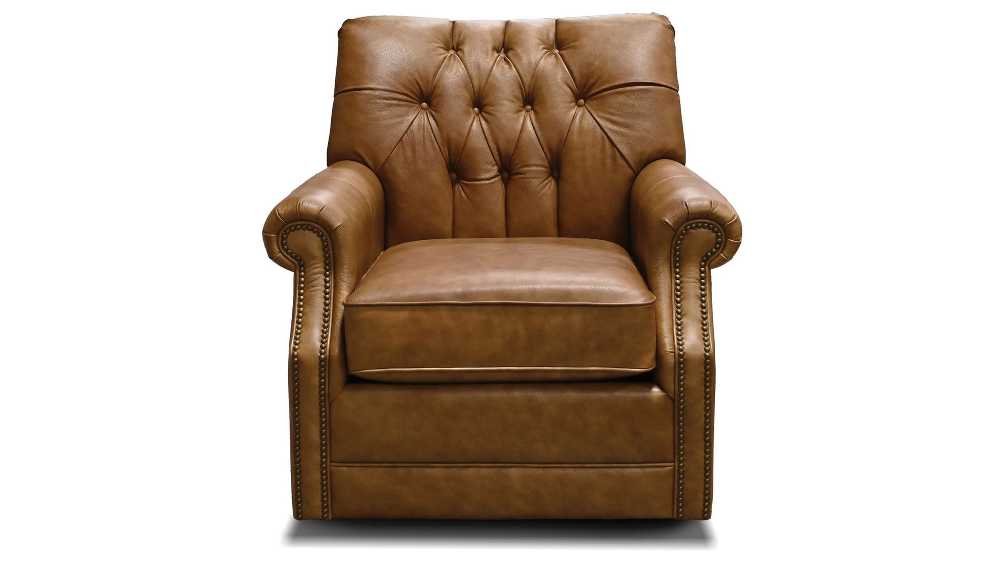 Perry - Leather Swivel Chair With Nails