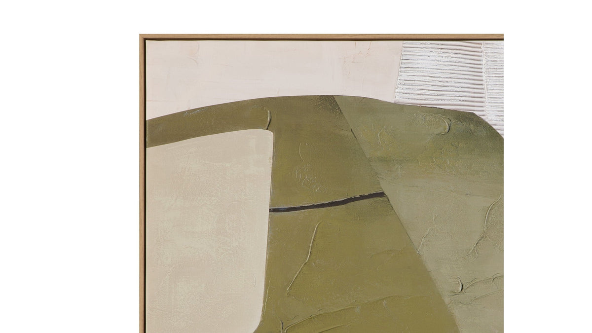 Olive Form Framed Canvas - Cream