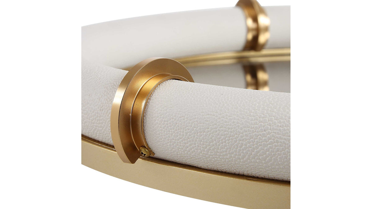 Cyprus - Leather Oval Tray - White