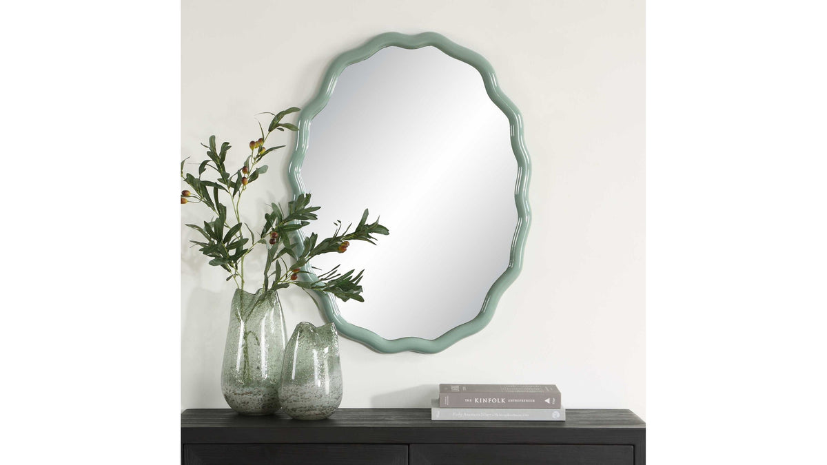 Isly - Robin's Egg Oval Mirror - Blue