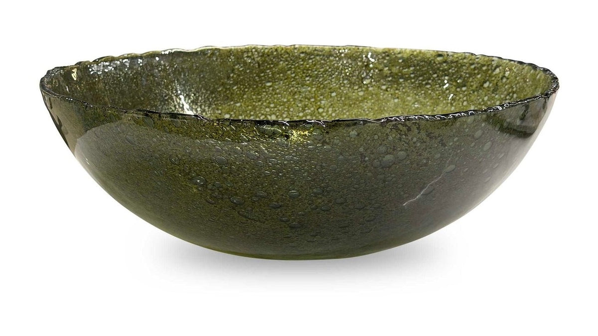 Veridian Shimmer - Earthy Glass Bowl - Green