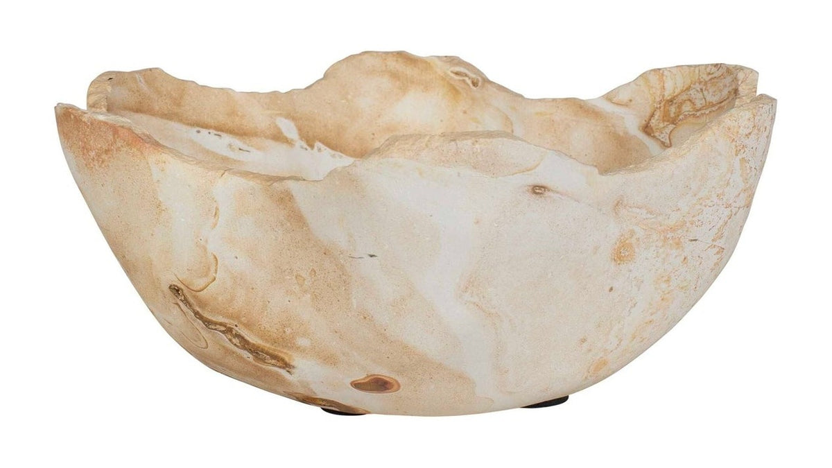 Sahara - Bloom Indoor-Outdoor Stone Bowl - Russet / Ivory / Sand