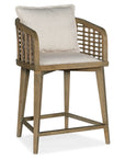 Surfrider - Sundance Barrel Back Counter Stool - Beige / Light Brown