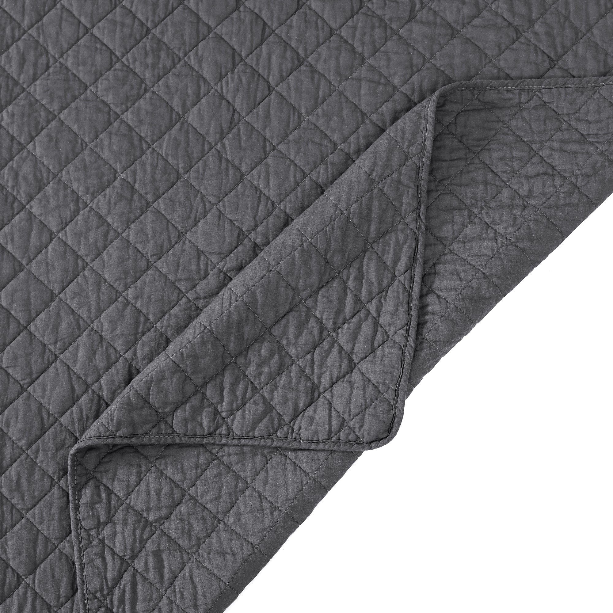 Cotton Comfort - King Quilt Set (Set of 3) - Charcoal