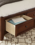Bonanza - Pebble Gray Upholstered Bed With Storage Footboard
