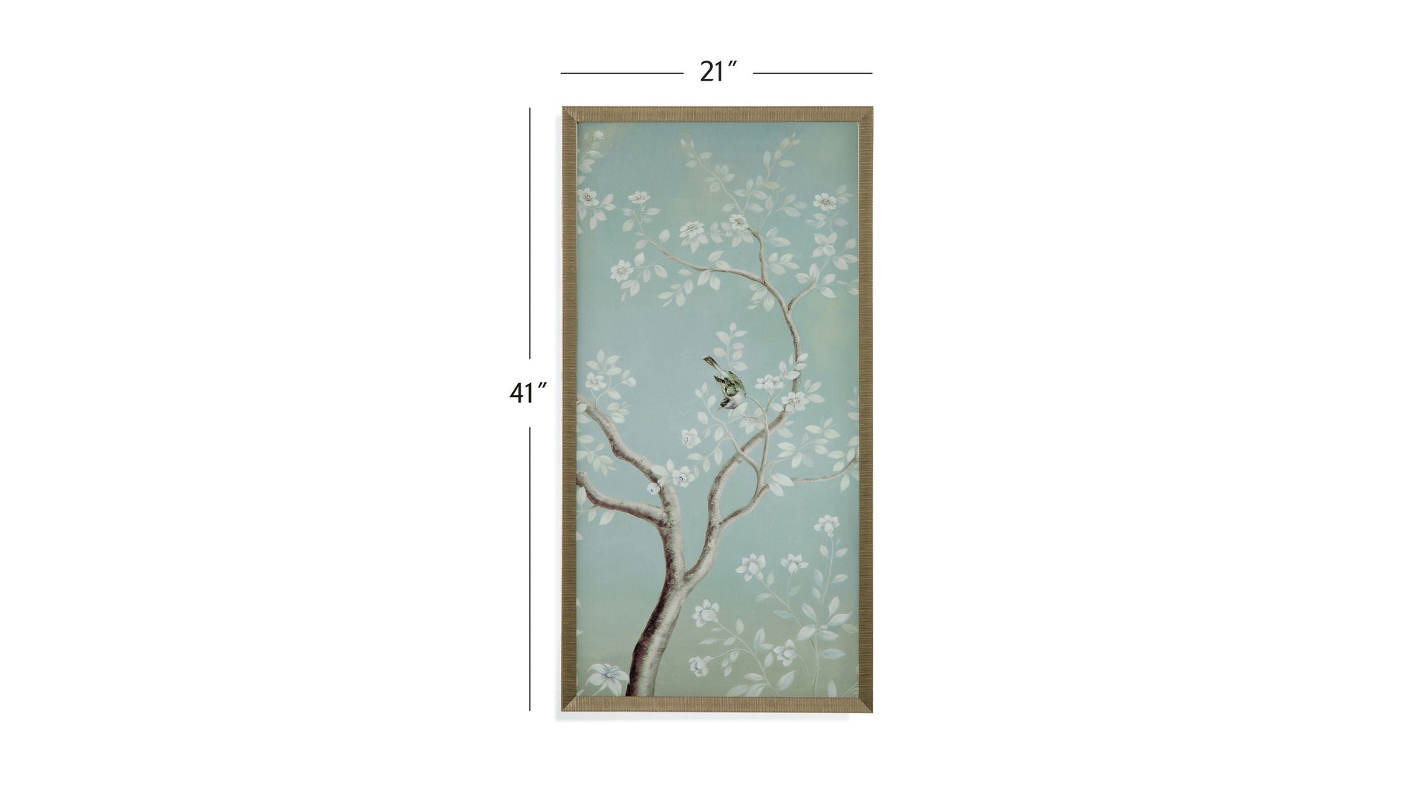 Birds And Flowers II Framed Print - Light Blue