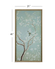 Birds And Flowers II Framed Print - Light Blue