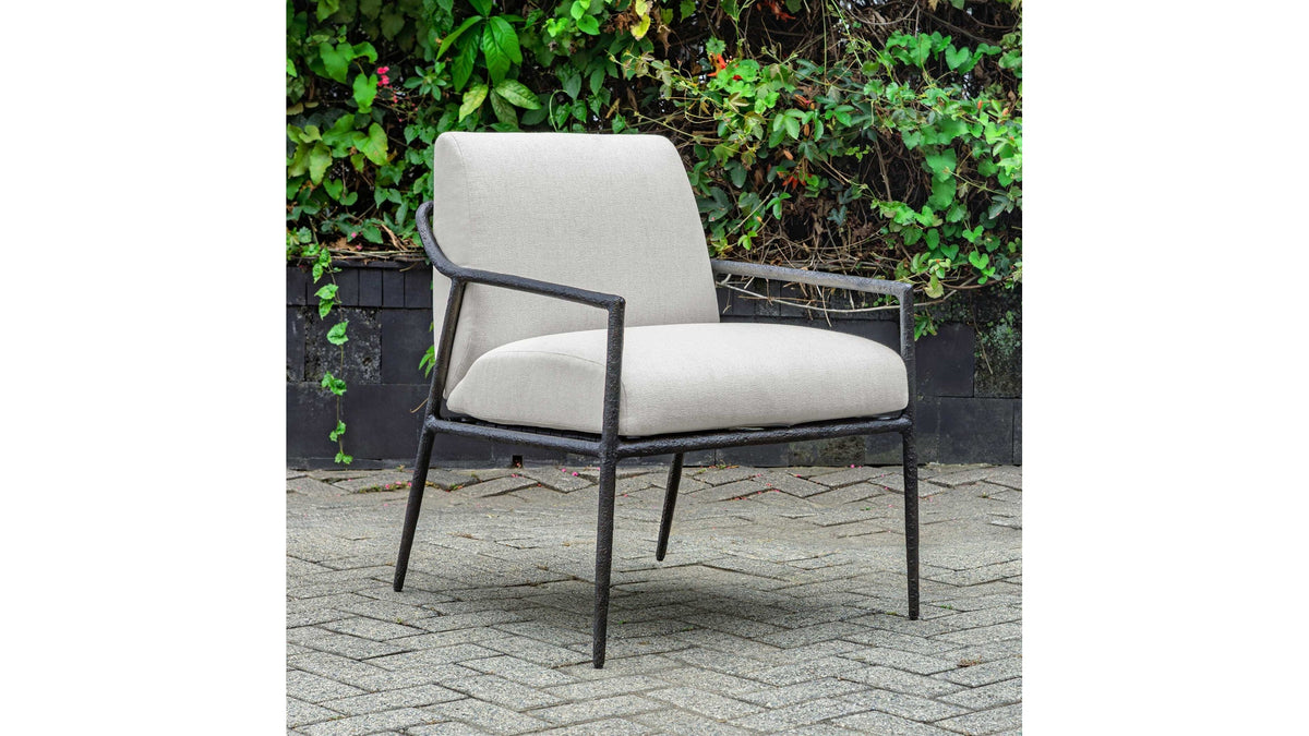 Thayer - Outdoor Upholstered Lounge Chair - Bronze / White