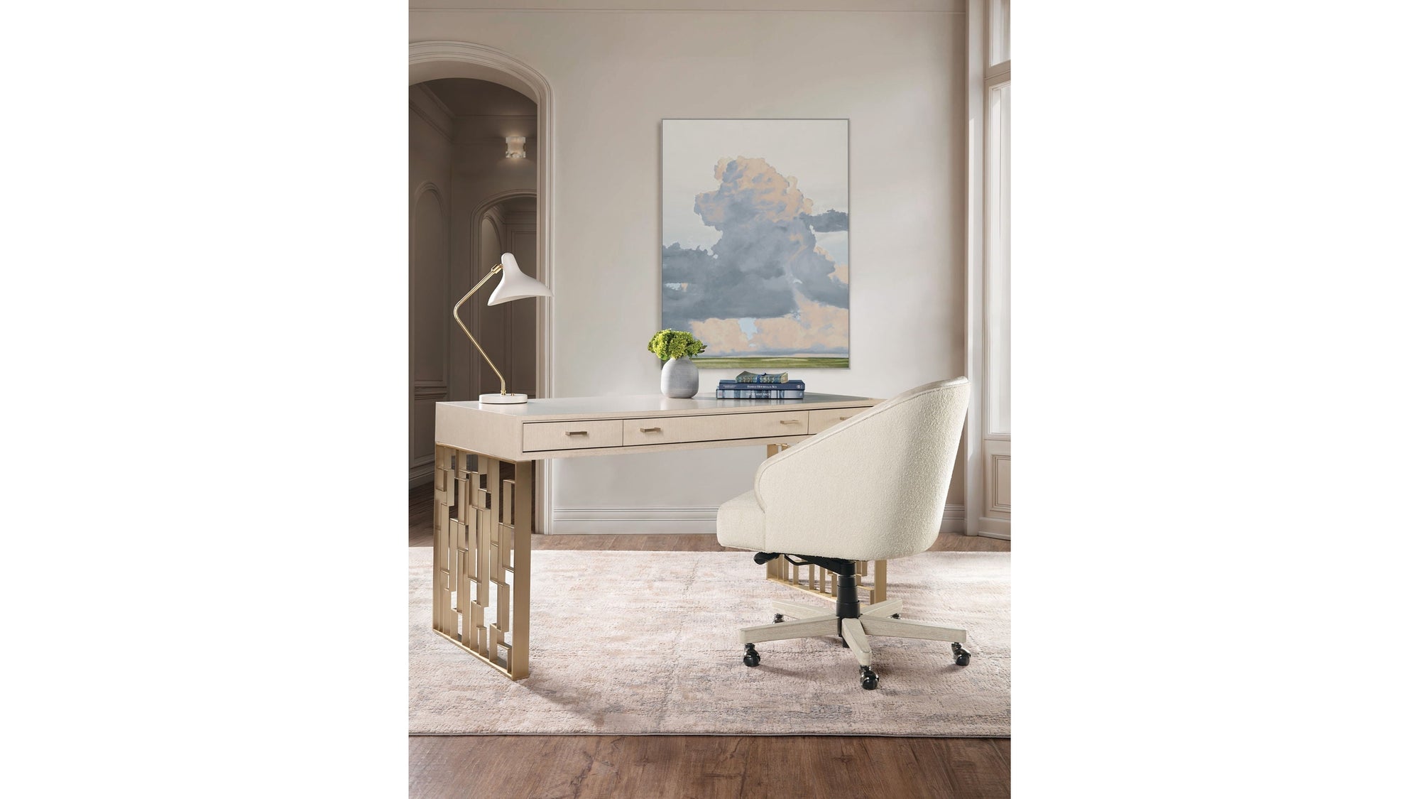 Marlowe - Writing Desk - Polished Limestone