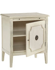Linen & Beaded Front End Table - White