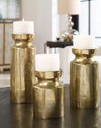 Amina - Candleholders (Set of 3) - Antique Brass