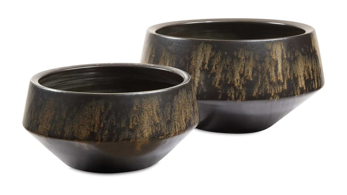 Bronze Duo - Vases Set of 2 - Dark Brown