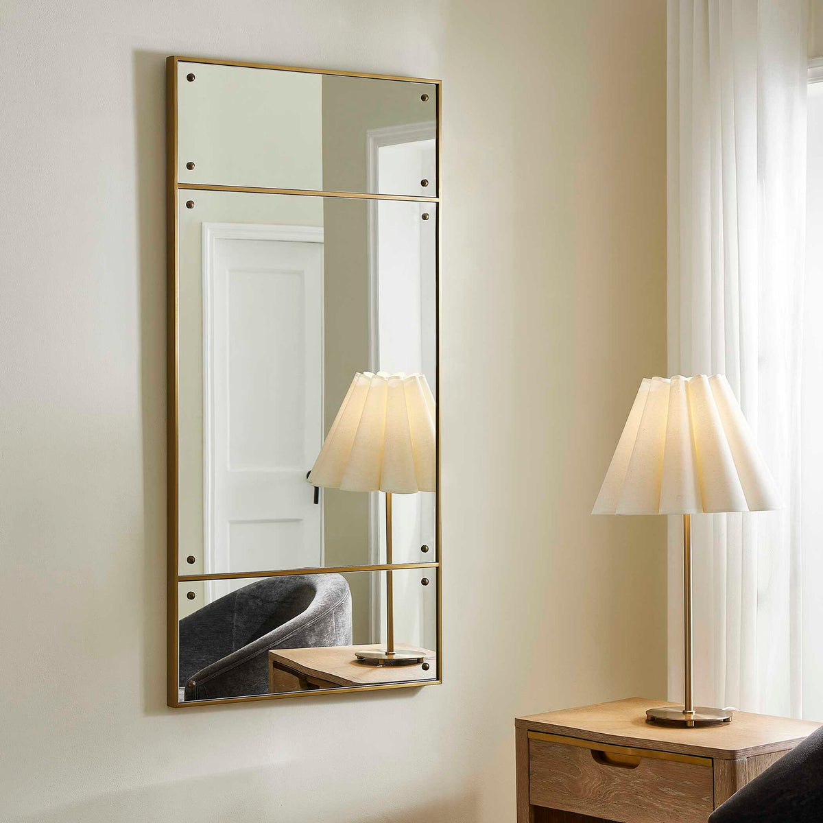 Wrenton - Rectangular Mirror - Brass