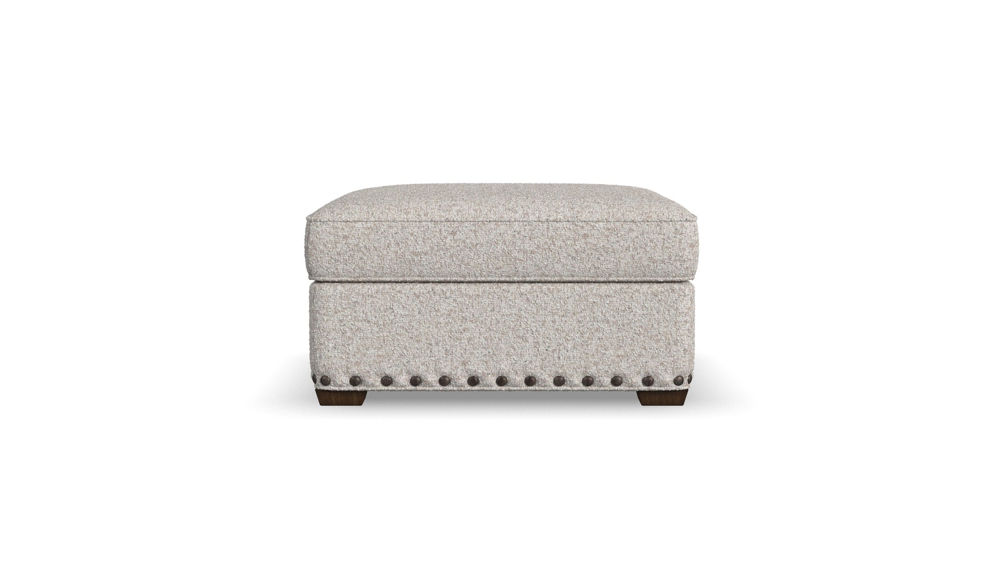 Milo - Fabric Cocktail Ottoman With Nailhead Trim