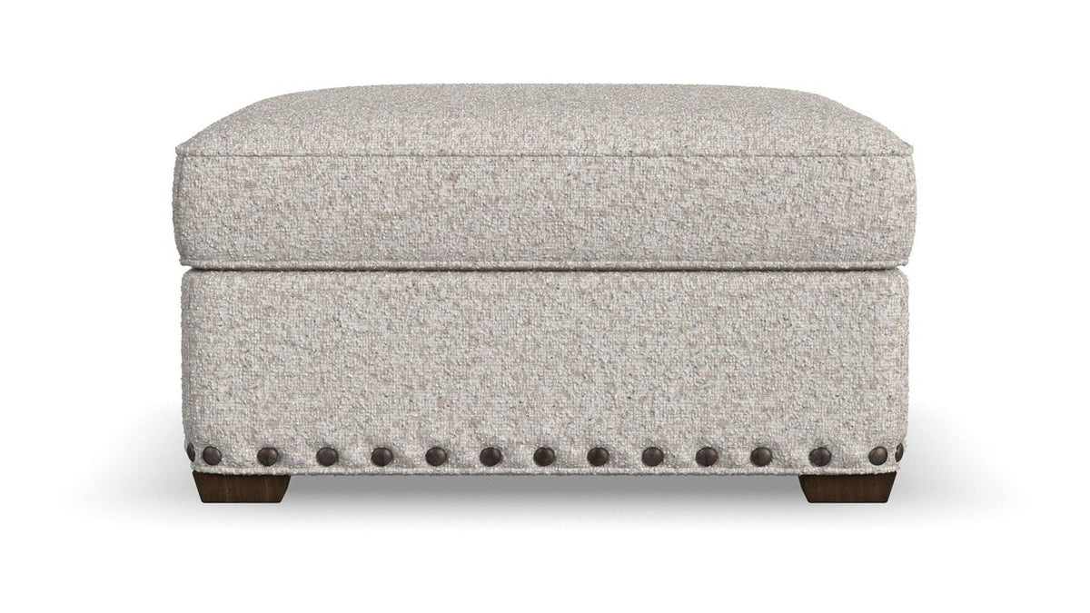 Milo - Fabric Cocktail Ottoman With Nailhead Trim