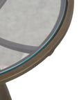 Delgado - Accent Table - Antique Brass / White Marble