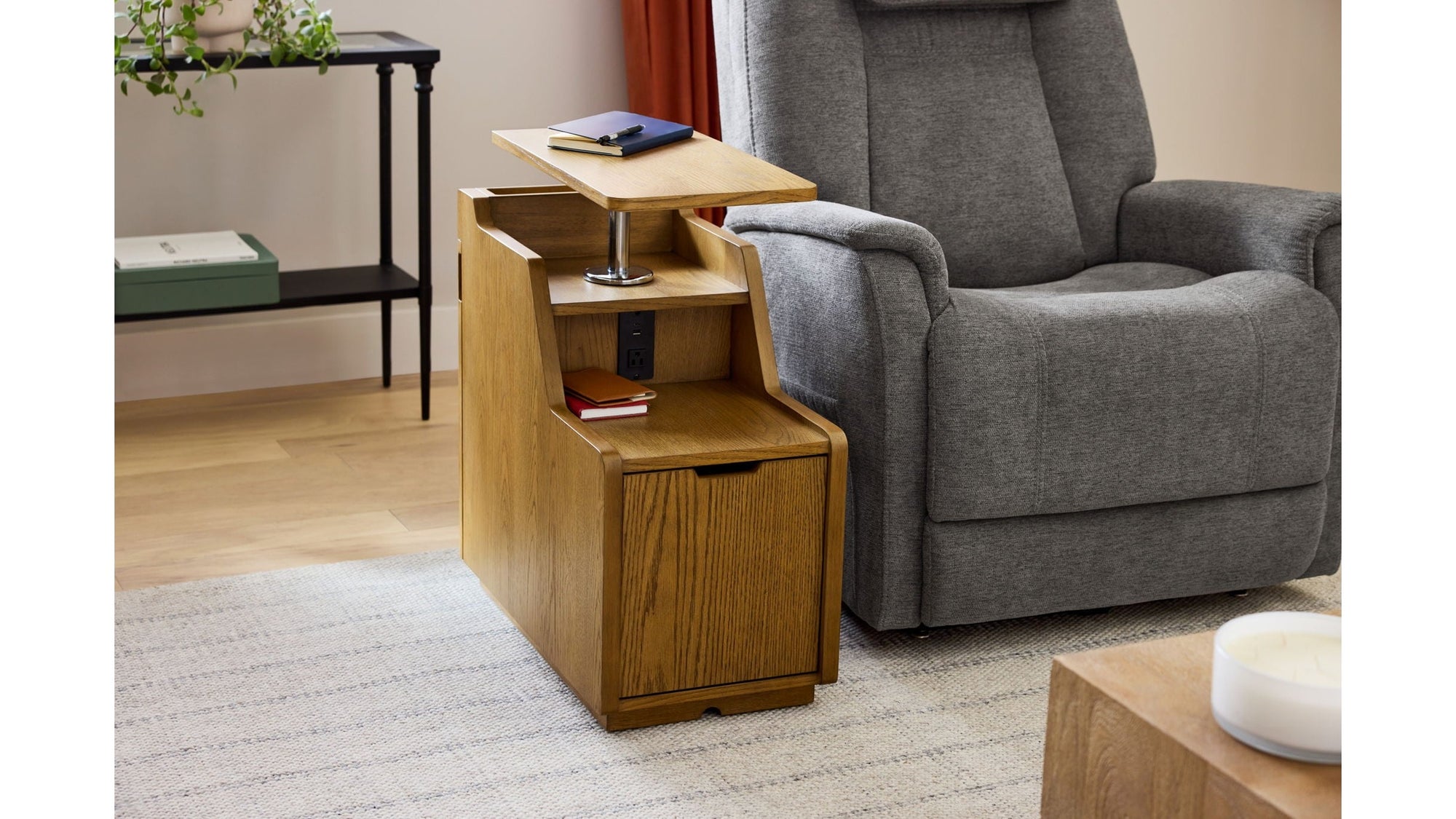 Sidekick - Smart Side Table - Light Brown
