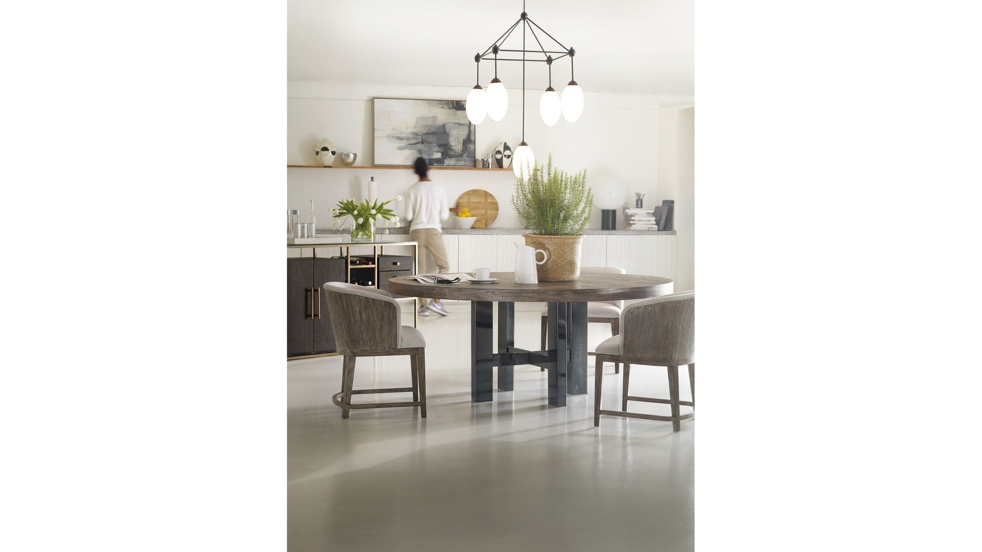 Curata - 72" Round Dining Table - Dark Gray