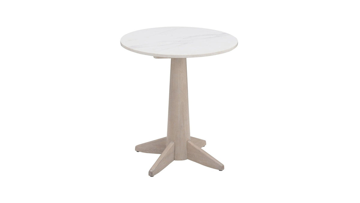 Horizons - End Table - White Oak / White Marble