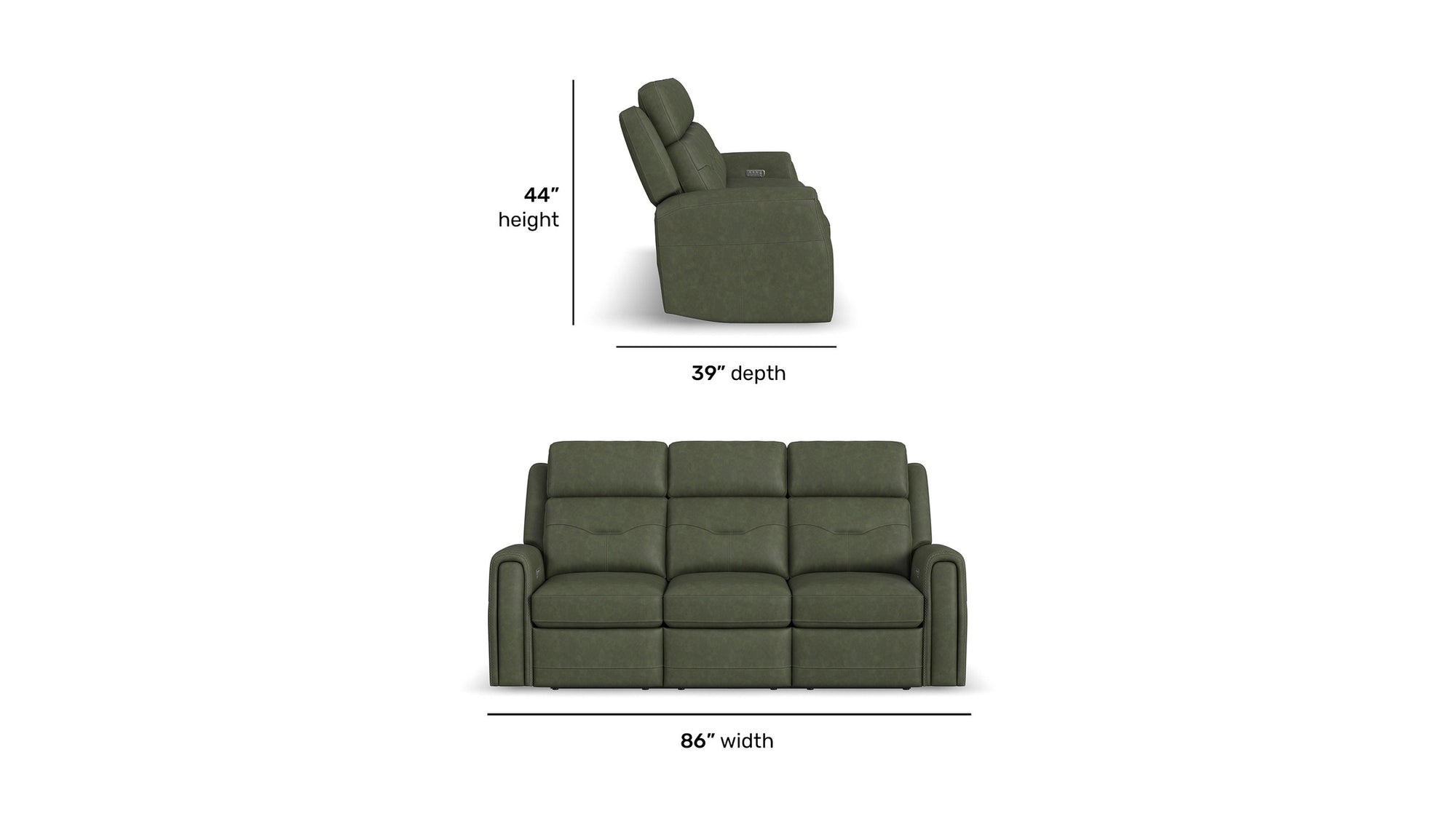 Felix - Power Reclining Sofa With Power Headrest, Lumbar, Heat & Massage